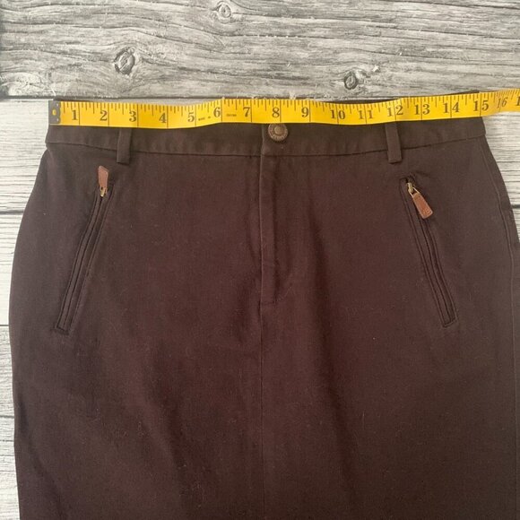 Lauren Ralph Lauren Chocolate Brown Straight Pencil Skirt - Picture 9 of 11